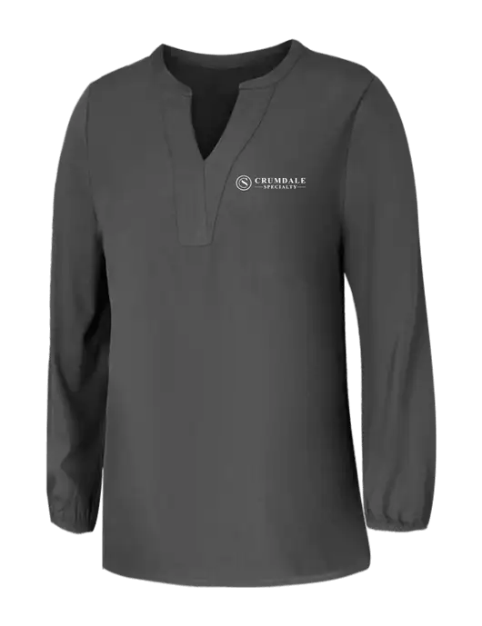 Mercer+Mettle Womens Dark Grey Stretch Crepe 3/4 Sleeve Blouse w/Crumdale Logo