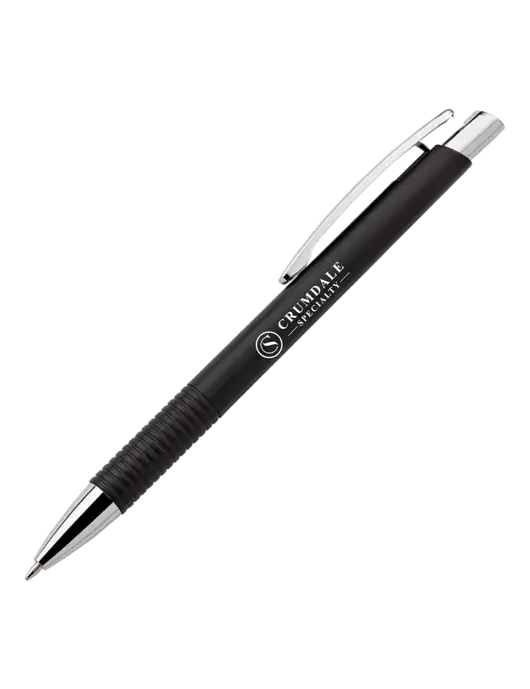 Malay Black Ballpoint Pen - Blue Ink w/Crumdale Logo