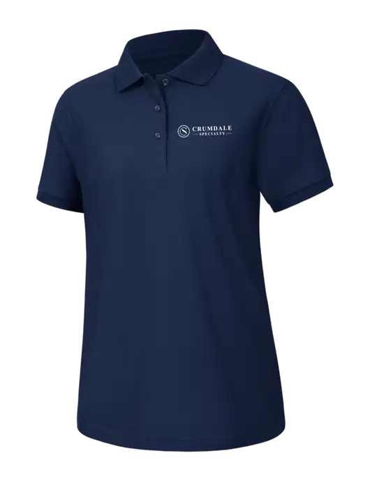 Womens Navy Silk Touch Polo w/Crumdale Logo