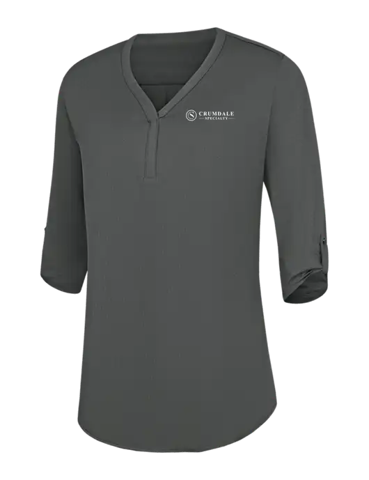 Womens Dark Grey City Stretch 3/4-Sleeve Tunic w/Crumdale Logo