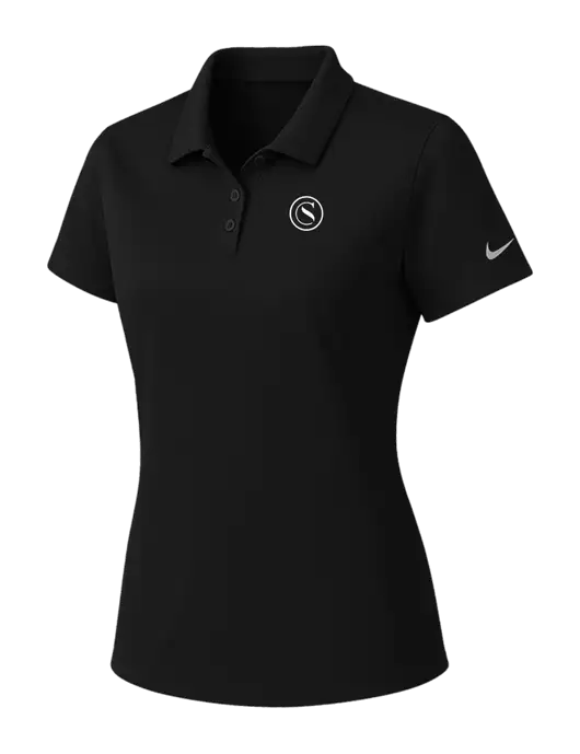 Nike Womens Black Dry Essential Solid Polo w/Crumdale Icon Logo