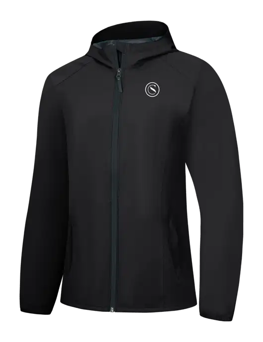 Womens Black Essential Rain Jacket w/Crumdale Icon Logo