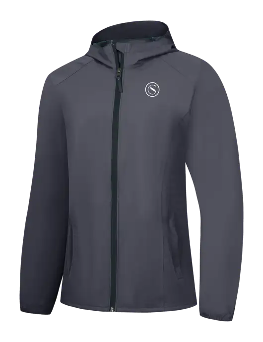 Womens Dark Grey Essential Rain Jacket w/Crumdale Icon Logo
