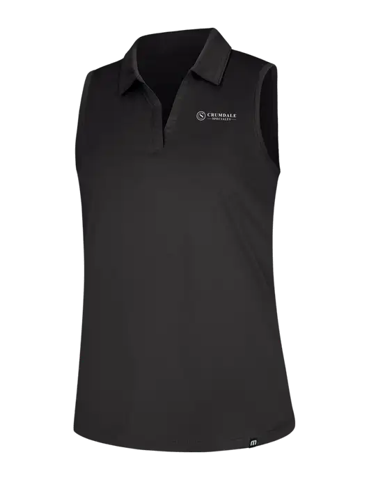 TravisMathew Womens Black Coto Performance Sleeveless Polo w/Crumdale Logo