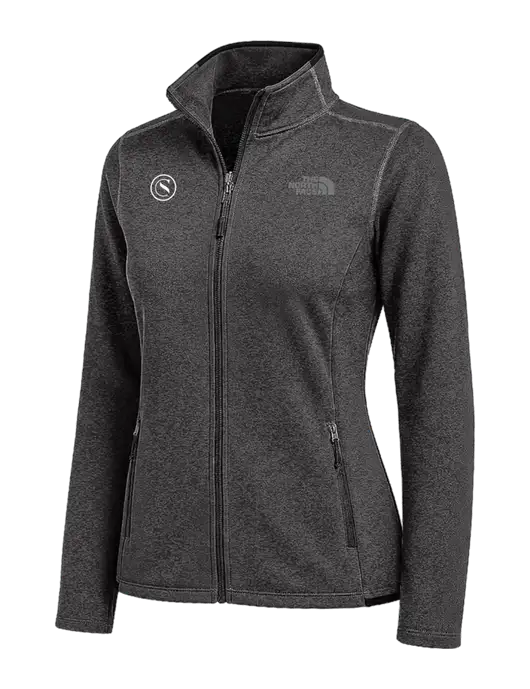 The North Face Womens Dark Grey Heather Skyline Full-Zip Fleece Jacket w/Crumdale Icon Logo