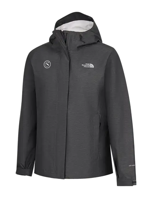 The North Face Womens Dark Grey Heather DryVent Rain Jacket w/Crumdale Icon Logo