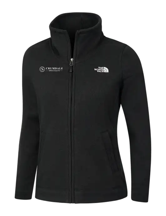 North Face Womens Black Heather Sweater Fleece Jacket w/Crumdale Logo