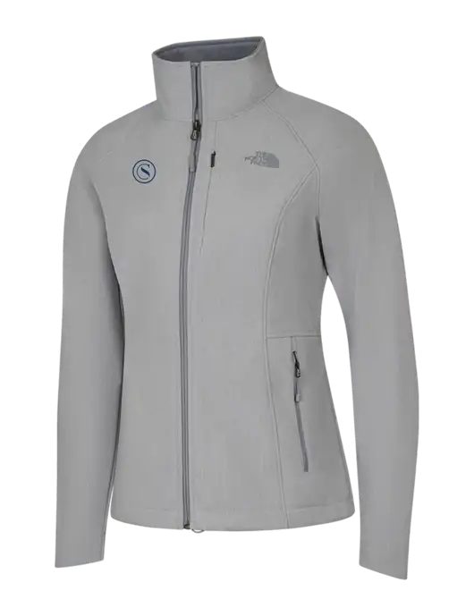 North Face Womens Light Grey Heather Apex Barrier Soft Shell Jacket  w/Crumdale Icon Logo