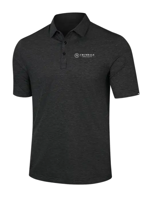 TravisMathew Black Heather Sunnyvale Polo w/Crumdale Logo