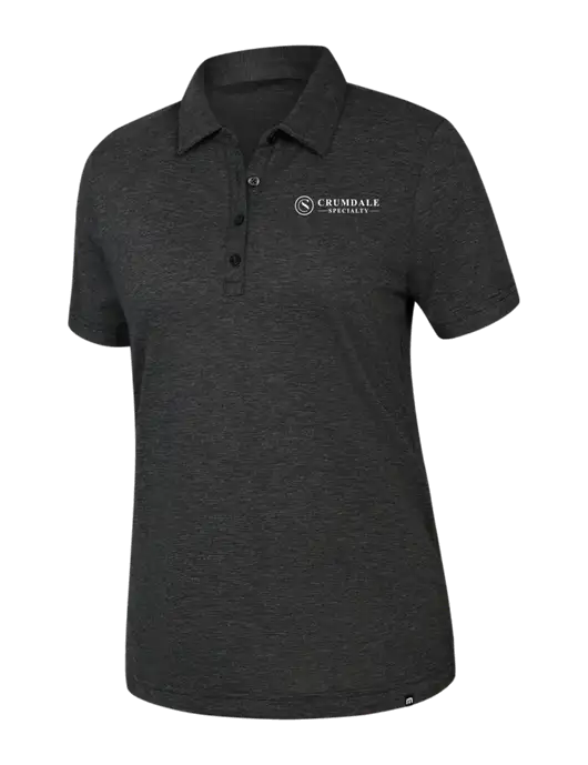 TravisMathew Womens Black Heather Sunnyvale Polo w/Crumdale Logo