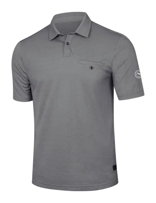 TravisMathew Medium Grey Heather Sunsetters Pocket Polo w/Crumdale Icon Logo