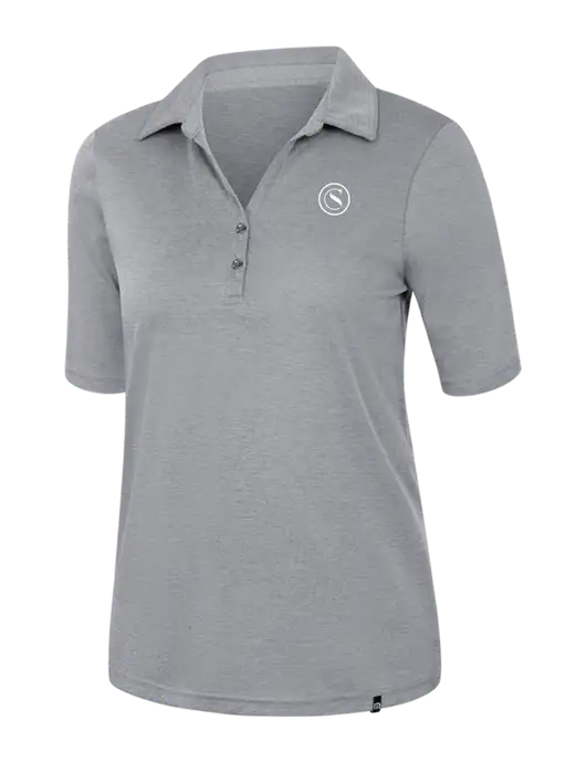 TravisMathew Womens Medium Grey Heather Sunsetters Polo w/Crumdale Icon Logo