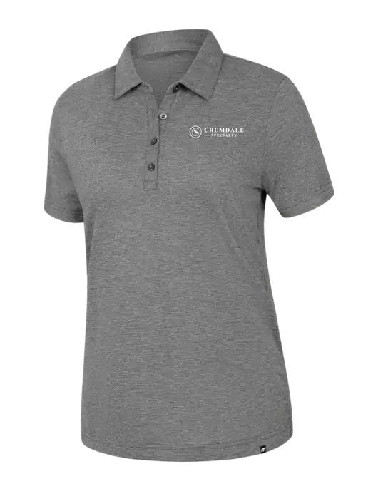 TravisMathew Womens Dark Grey Heather Sunnyvale Polo w/Crumdale Logo