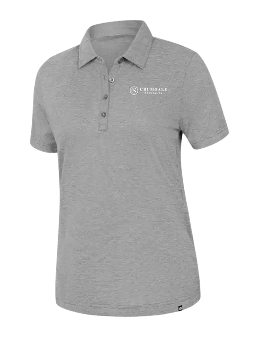 TravisMathew Womens Light Grey Heather Sunnyvale Polo w/Crumdale Logo