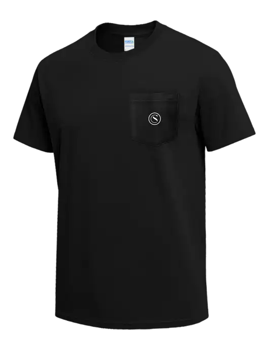 Black Heavyweight 6.1 oz Pocket T-Shirt w/Crumdale Icon Logo