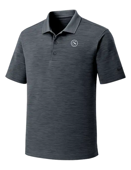 Nike Dri-FIT Dark Grey Striated Polo w/Crumdale Icon Logo