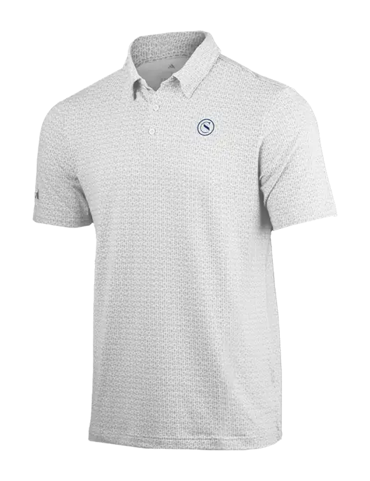 Adidas White Printed Blend Polo w/Crumdale Icon Logo