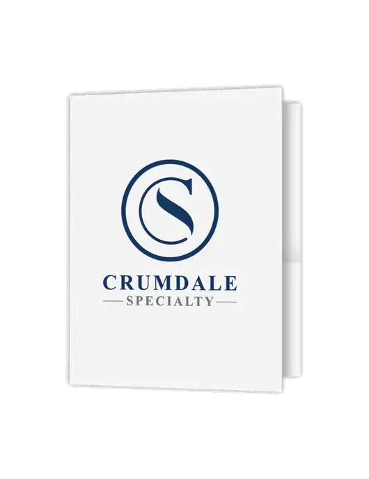 White Presentation Folder with Dual Pockets w/Crumdale Logo, Address Logo