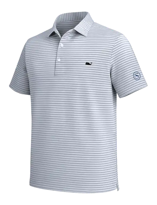 Vineyard Vines Light Grey Heathered Winstead Sankaty Polo w/Crumdale Icon Logo