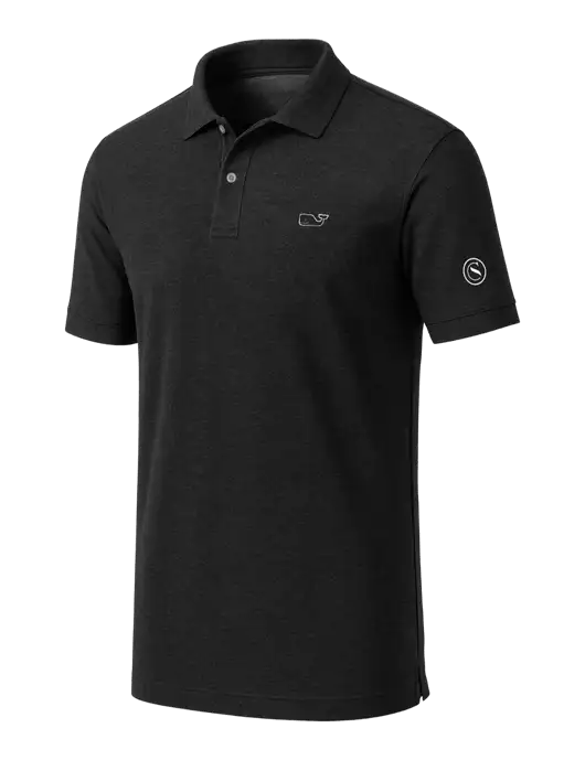Vineyard Vines Edgartown Black Pique Polo w/Crumdale Icon Logo