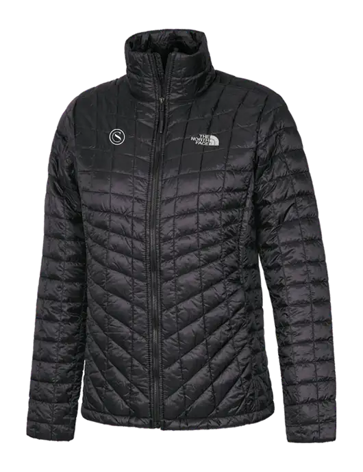 North Face Womens Matte Black ThermoBall Trekker Jacket w/Crumdale Icon Logo