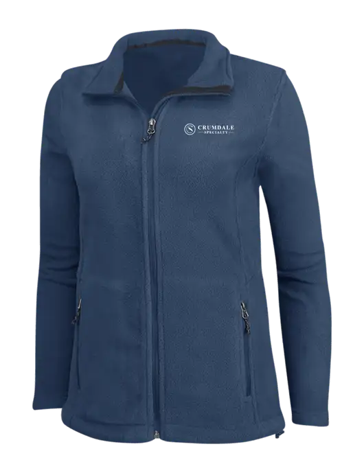 Womens Light Navy Fleece Jacket w/Crumdale Logo
