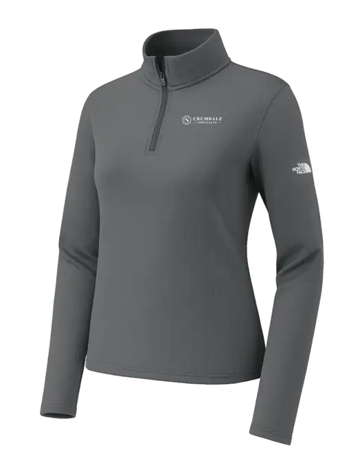 The North Face Womens Aim 1/4-Zip Dark Medium Grey Fleece w/Crumdale Logo