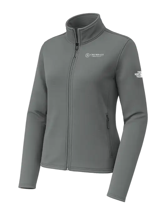 The North Face Womens Aim Full-Zip Dark Medium Grey Fleece Jacket w/Crumdale Logo