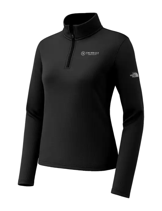 The North Face Womens Aim 1/4-Zip Black Fleece w/Crumdale Logo