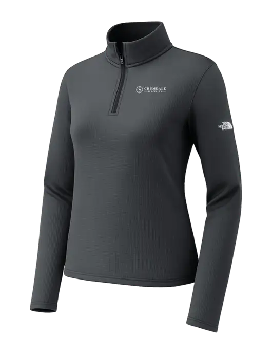 The North Face Womens Aim 1/4-Zip Charcoal Grey Fleece w/Crumdale Logo