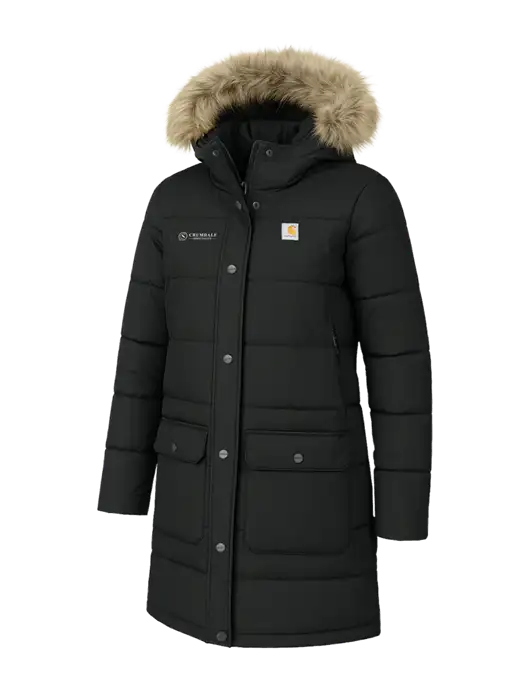 Carhartt Womens Montana Black Insulated Hooded Coat w/Crumdale Logo