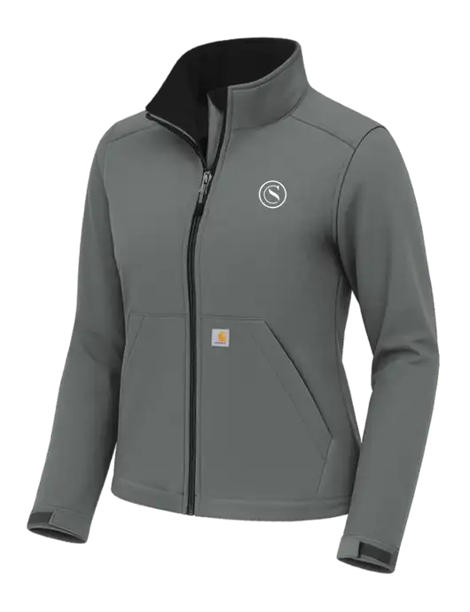 Carhartt Womens Rain Defender Dark Medium Grey Soft Shell Jacket w/Crumdale Icon Logo
