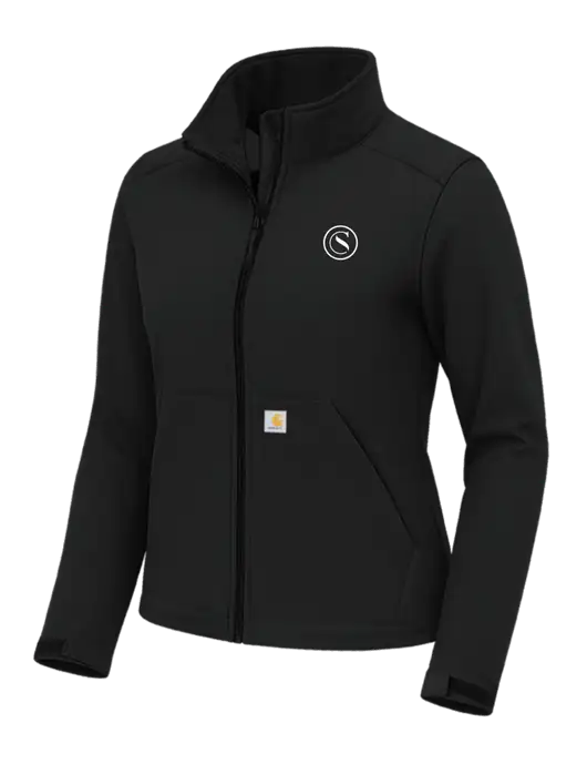 Carhartt Womens Rain Defender Black Soft Shell Jacket w/Crumdale Icon Logo