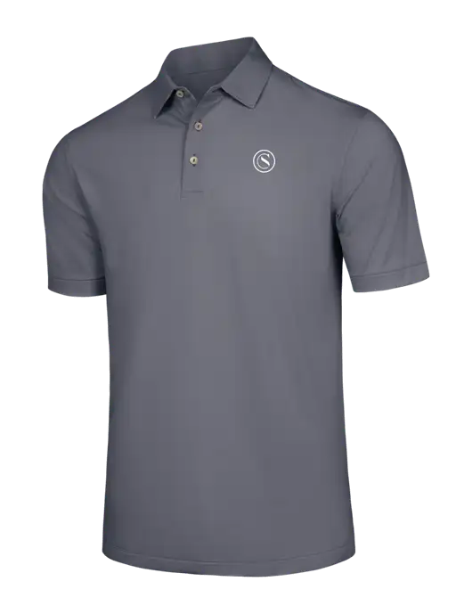Peter Millar Navy Jubilee Striped Performance Polo w/Crumdale Icon Logo